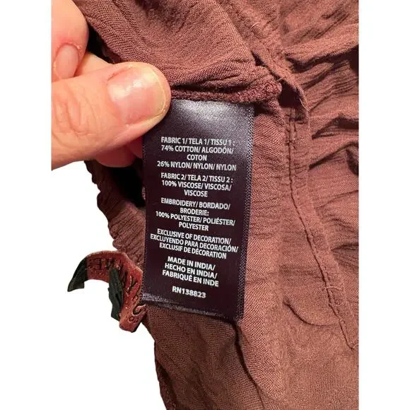 Boho country Shyanne Women's Tie Back Embellished Tank Size XL - Picture 10 of 11